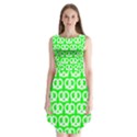 Neon Green Pretzel Illustrations Pattern Sleeveless Chiffon Dress   View1