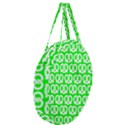 Neon Green Pretzel Illustrations Pattern Giant Round Zipper Tote View3