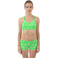 Neon Green Pretzel Illustrations Pattern Back Web Gym Set by GardenOfOphir