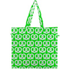 Neon Green Pretzel Illustrations Pattern Canvas Travel Bag by GardenOfOphir