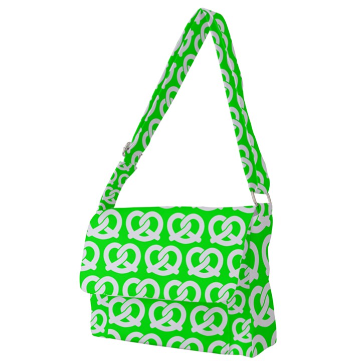 Neon Green Pretzel Illustrations Pattern Full Print Messenger Bag (S)