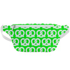 Neon Green Pretzel Illustrations Pattern Waist Bag  by GardenOfOphir