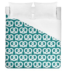 Teal Pretzel Illustrations Pattern Duvet Cover (queen Size) by GardenOfOphir