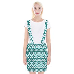 Teal Pretzel Illustrations Pattern Braces Suspender Skirt