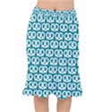 Teal Pretzel Illustrations Pattern Short Mermaid Skirt View1