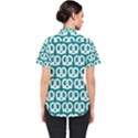 Teal Pretzel Illustrations Pattern Women s Short Sleeve Shirt View2