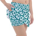 Teal Pretzel Illustrations Pattern Classic Tennis Skirt View3