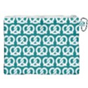 Teal Pretzel Illustrations Pattern Canvas Cosmetic Bag (XXL) View2