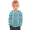 Teal Pretzel Illustrations Pattern Kids  Overhead Hoodie View1