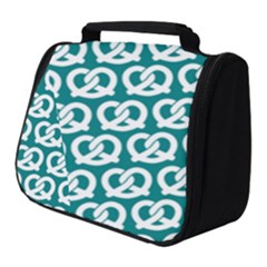 Teal Pretzel Illustrations Pattern Full Print Travel Pouch (small) by GardenOfOphir