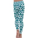 Teal Pretzel Illustrations Pattern Kids  Lightweight Velour Classic Yoga Leggings View4