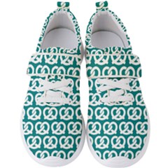 Teal Pretzel Illustrations Pattern Men s Velcro Strap Shoes by GardenOfOphir