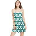 Teal Pretzel Illustrations Pattern Summer Frill Dress View1