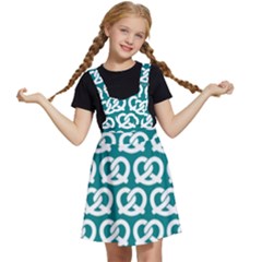 Teal Pretzel Illustrations Pattern Kids  Apron Dress