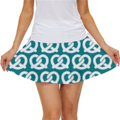 Teal Pretzel Illustrations Pattern Women s Skort by GardenOfOphir