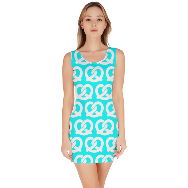 Aqua Pretzel Illustrations Pattern Bodycon Dress