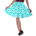 Aqua Pretzel Illustrations Pattern A-line Skater Skirt View2