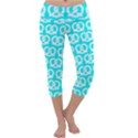 Aqua Pretzel Illustrations Pattern Capri Yoga Leggings View1