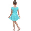 Aqua Pretzel Illustrations Pattern Kids  Cap Sleeve Dress View2