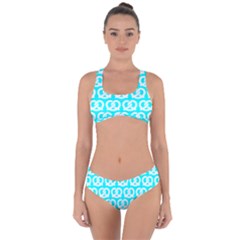 Aqua Pretzel Illustrations Pattern Criss Cross Bikini Set by GardenOfOphir