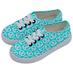 Aqua Pretzel Illustrations Pattern Kids  Classic Low Top Sneakers by GardenOfOphir