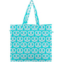 Aqua Pretzel Illustrations Pattern Canvas Travel Bag by GardenOfOphir