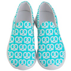 Aqua Pretzel Illustrations Pattern Men s Lightweight Slip Ons by GardenOfOphir