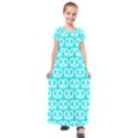 Aqua Pretzel Illustrations Pattern Kids  Short Sleeve Maxi Dress View1