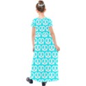 Aqua Pretzel Illustrations Pattern Kids  Short Sleeve Maxi Dress View2