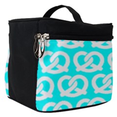 Aqua Pretzel Illustrations Pattern Make Up Travel Bag (small) by GardenOfOphir