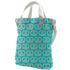 Aqua Pretzel Illustrations Pattern Canvas Messenger Bag by GardenOfOphir