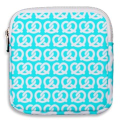 Aqua Pretzel Illustrations Pattern Mini Square Pouch by GardenOfOphir