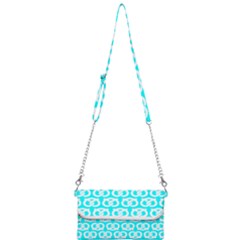 Aqua Pretzel Illustrations Pattern Mini Crossbody Handbag by GardenOfOphir