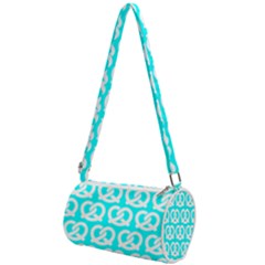 Aqua Pretzel Illustrations Pattern Mini Cylinder Bag by GardenOfOphir