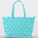 Aqua Pretzel Illustrations Pattern Back Pocket Shoulder Bag  View1