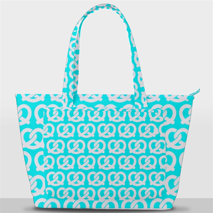 Aqua Pretzel Illustrations Pattern Back Pocket Shoulder Bag 