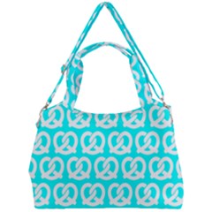 Aqua Pretzel Illustrations Pattern Double Compartment Shoulder Bag by GardenOfOphir