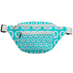 Aqua Pretzel Illustrations Pattern Fanny Pack by GardenOfOphir