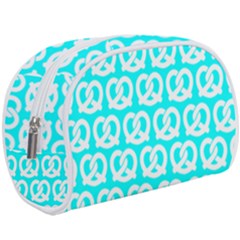 Aqua Pretzel Illustrations Pattern Make Up Case (large) by GardenOfOphir