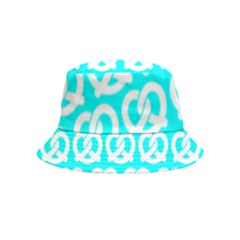 Aqua Pretzel Illustrations Pattern Bucket Hat (kids) by GardenOfOphir