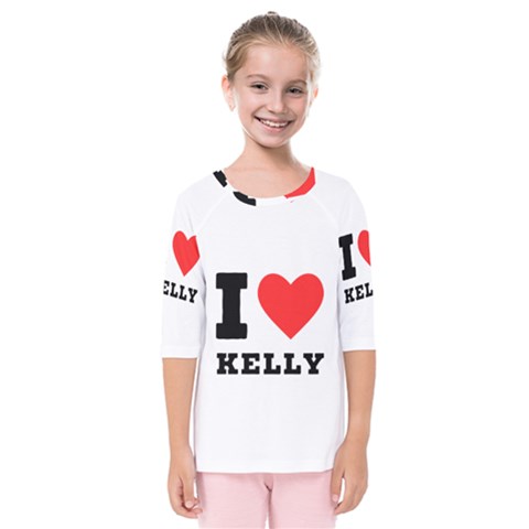 I Love Kelly  Kids  Quarter Sleeve Raglan Tee by ilovewhateva