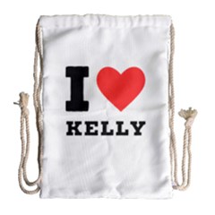 I Love Kelly  Drawstring Bag (large) by ilovewhateva