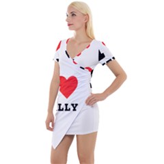 I Love Kelly  Short Sleeve Asymmetric Mini Dress by ilovewhateva