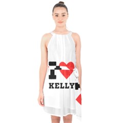 I Love Kelly  Halter Collar Waist Tie Chiffon Dress by ilovewhateva