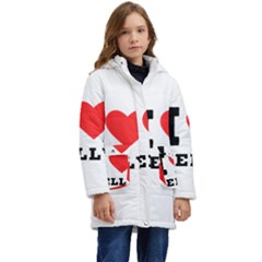 I Love Kelly  Kid s Hooded Longline Puffer Jacket by ilovewhateva