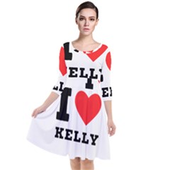 I Love Kelly  Quarter Sleeve Waist Band Dress by ilovewhateva