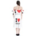 I love Kelly  Shoulder Tie Bardot Midi Dress View2