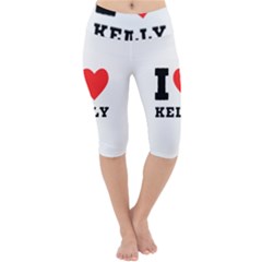 I Love Kelly  Lightweight Velour Cropped Yoga Leggings by ilovewhateva