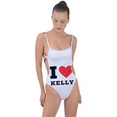 I Love Kelly  Tie Strap One Piece Swimsuit by ilovewhateva