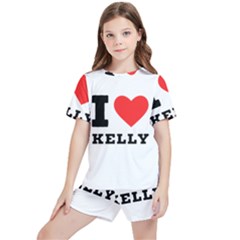 I Love Kelly  Kids  Tee And Sports Shorts Set by ilovewhateva